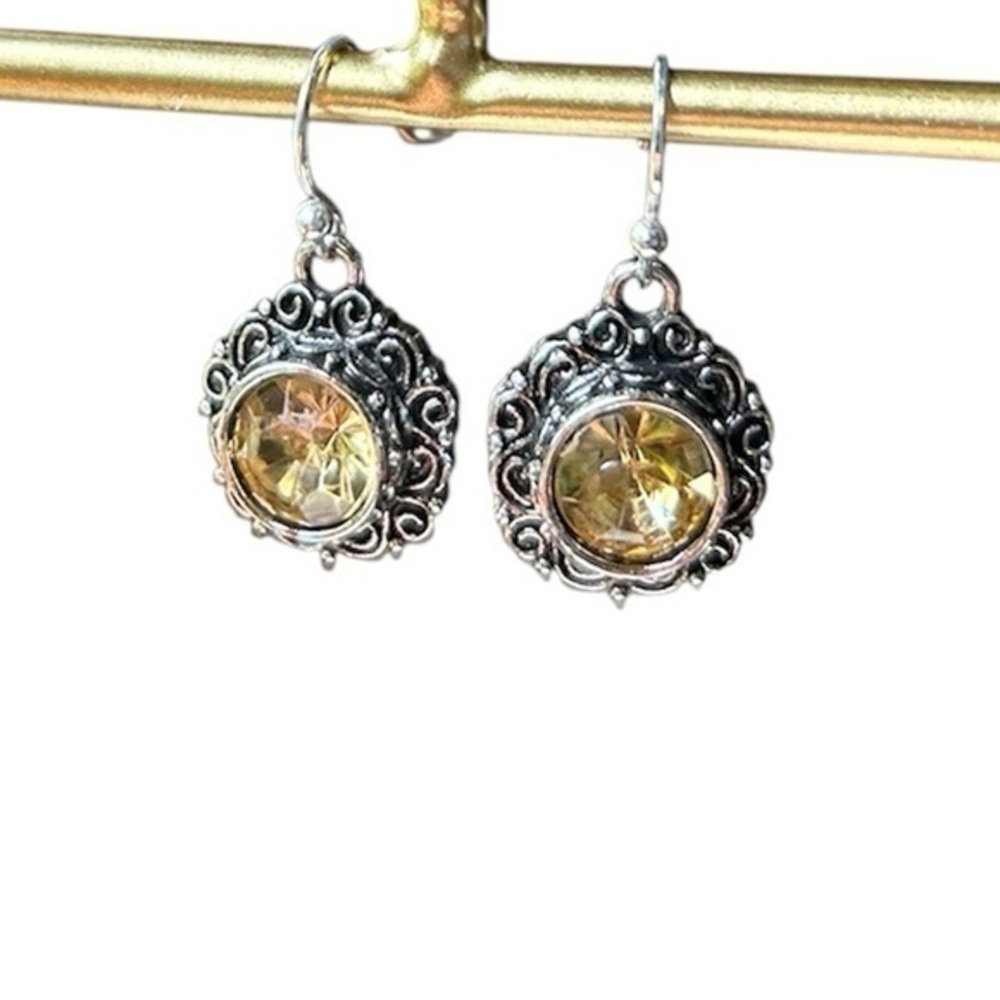 New Silver and Citrine Dangle Earrings